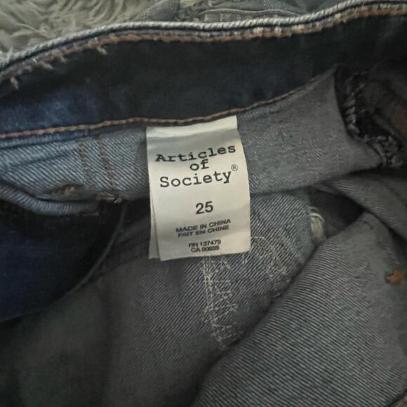 Articles of Society Blue Jean Denim Cut-Off Shorts High Rise Short Women’s 25 - Picture 4 of 7